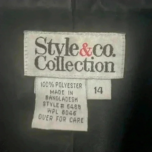 Style & Co. Collection black button-down blazer jacket women’s size 14 - Picture 2 of 3